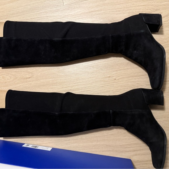 Stuart Weitzman Black Suede Over the Knee Boots - Picture 5 of 9